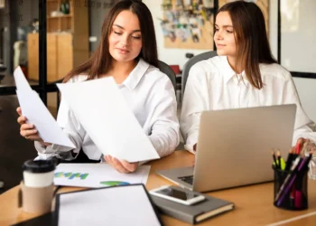 🚀 10 Estrategias SEO para Empresas en Arequipa que te Dispararán al Éxito 📈 ¡Conquista el Mercado! 🏆 Dos mujeres profesionales analizan un informe de SEO en una laptop, trabajando juntas para optimizar la visibilidad online y las estrategias SEO para empresas en Arequipa